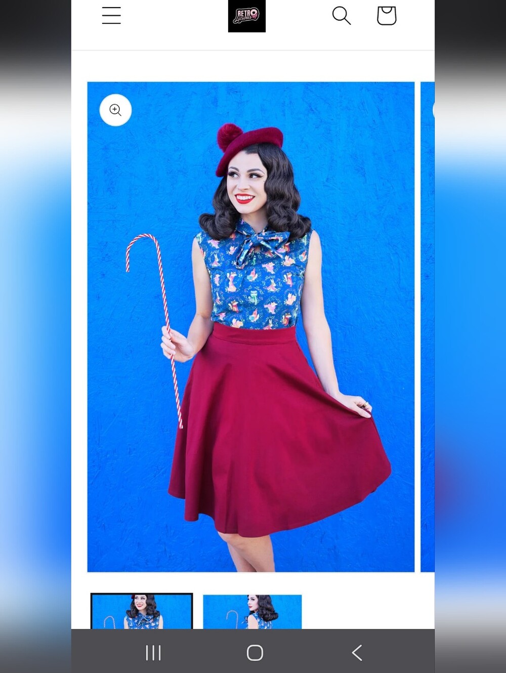 Retrolicious Charlotte Skirt in Burgundy